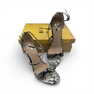 MIX NO‎ 6 ZAYDIA Snake Print Strappy Stiletto Heels Sandals Women's Size 9.5M